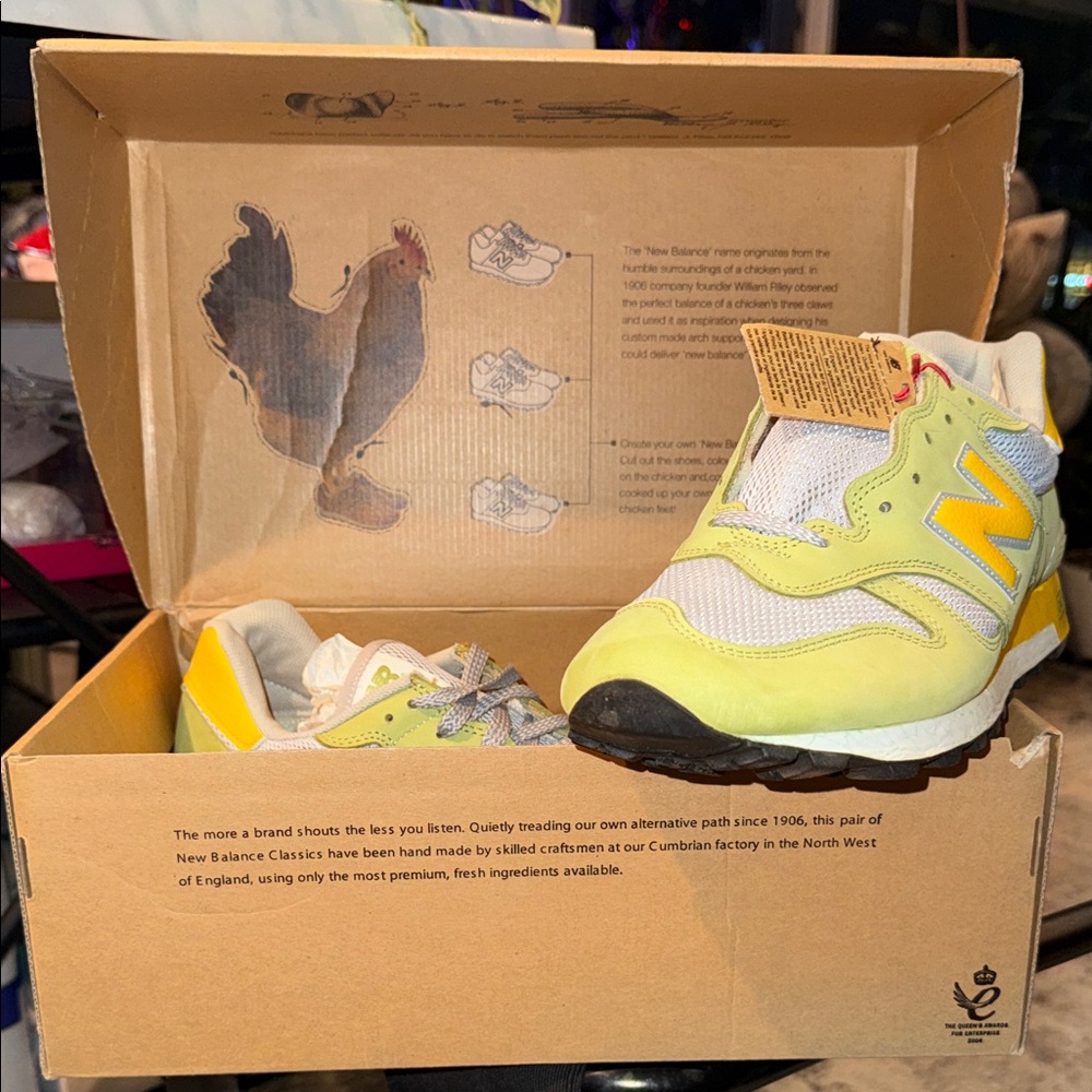 New Balance Men's Lime and Mustard Sneakers 11.5 - Picture 2 of 3